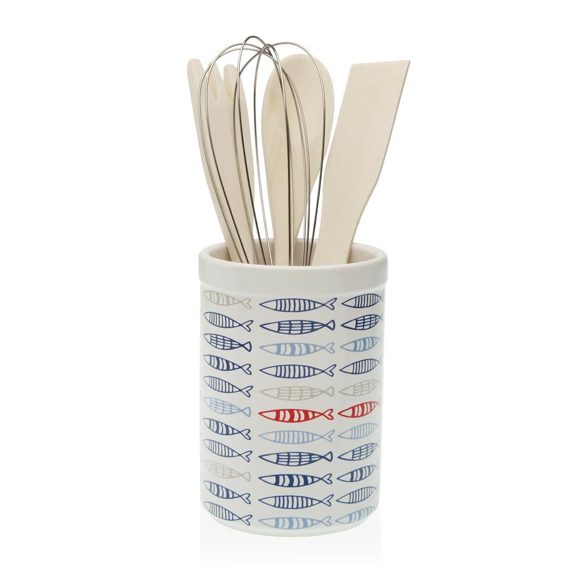Gefäß für Küchenutensilien Versa Fish Fische aus Keramik 10 x 15 x 10 cm