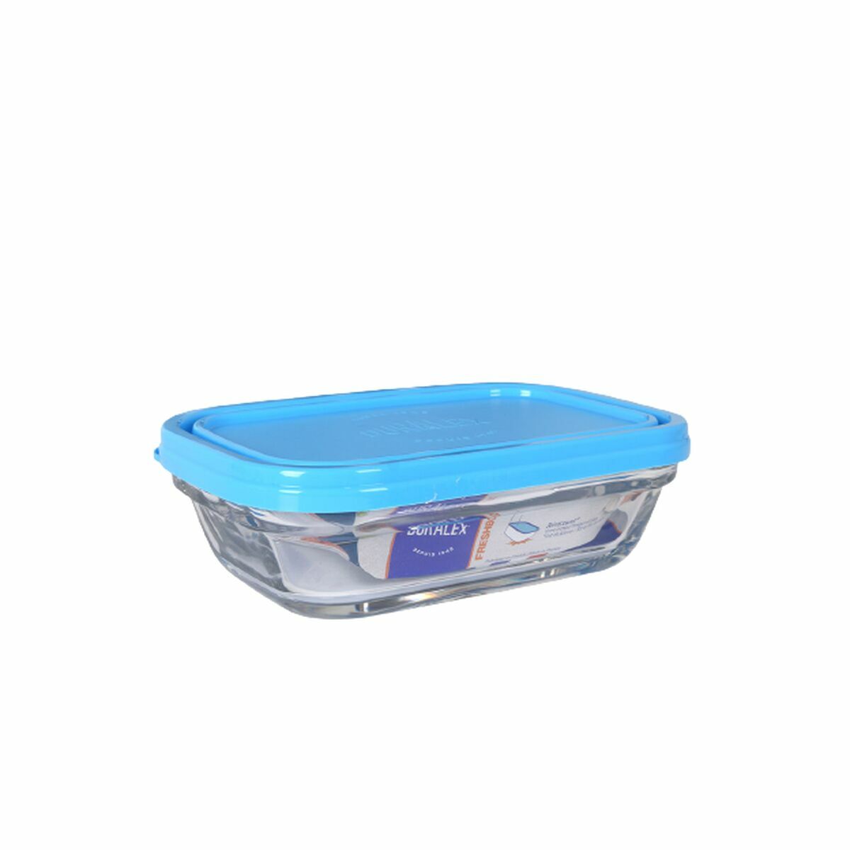 Rechteckige Lunchbox mit Deckel Duralex Freshbox 400 ml Blau (8 Stück)